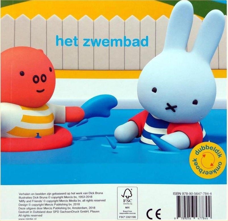 Omkeerboek Nijntje - Nijntje Op Safari/Het Zwembad, Fictie algemeen, Jongen of Meisje, Ophalen of Verzenden, Zo goed als nieuw