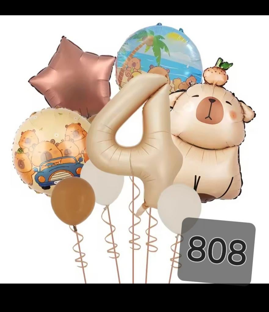 Nieuw Ballonnenpakket Verjaardag Cijfer 4 Beer Thema, Ophalen of Verzenden, Nieuw, Versiering, Verjaardag