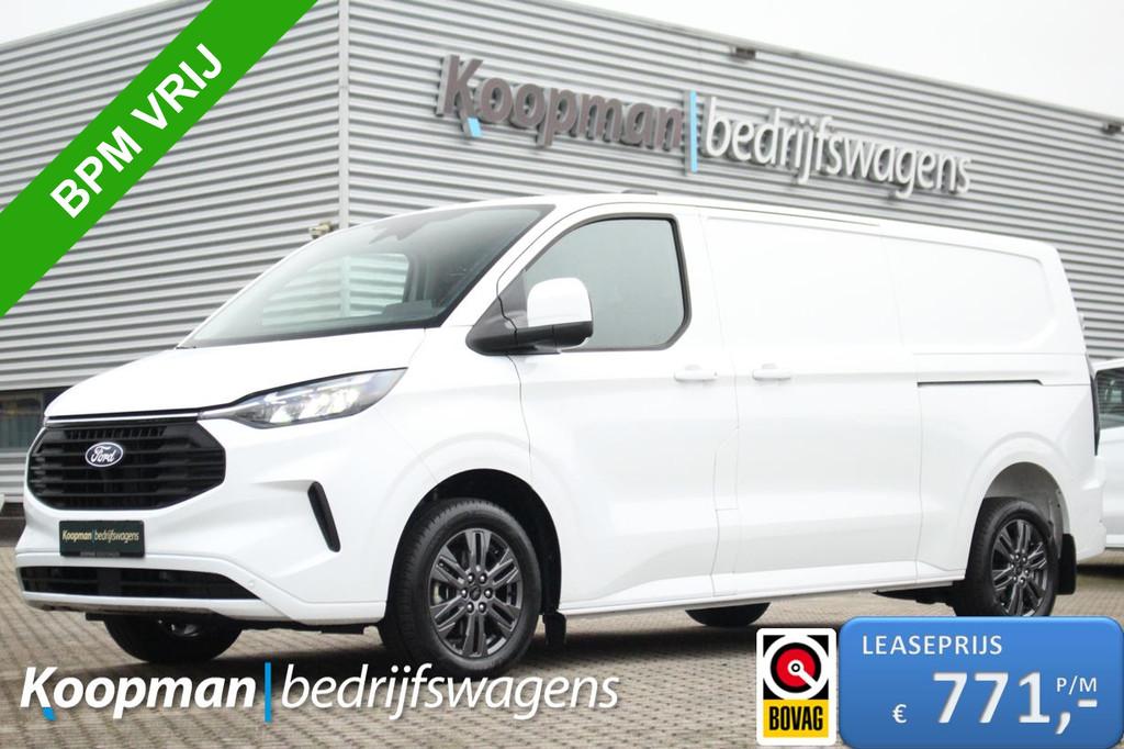Ford E-Transit Custom 340 L2H1 Limited 71kWh 218pk L+R Zijde, Stof, Wit, Nieuw, Ford