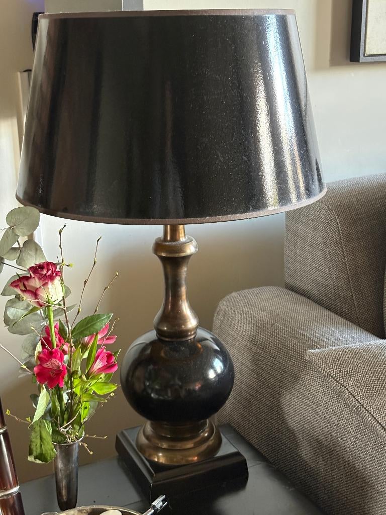 2x tafellamp met bolpoot te koop, Ophalen, Gebruikt, 50 tot 75 cm, Klassiek