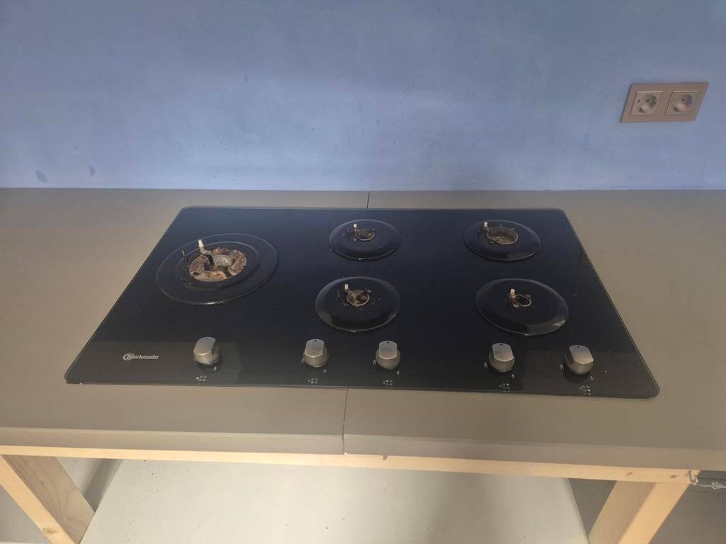 Bauknecht gaskookplaat met 5 branders, Gebruikt, Minder dan 85 cm, 60 cm of meer, Ophalen of Verzenden