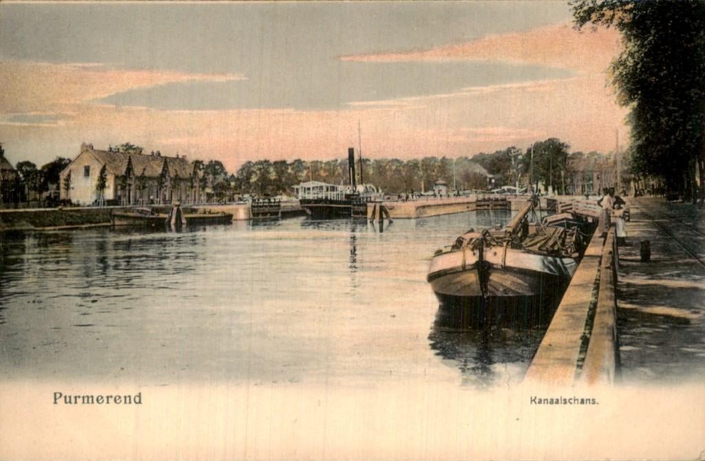 Purmerend - Kanaalschans - Boot aan kade, Ophalen of Verzenden, Voor 1920, Ongelopen, Noord-Holland