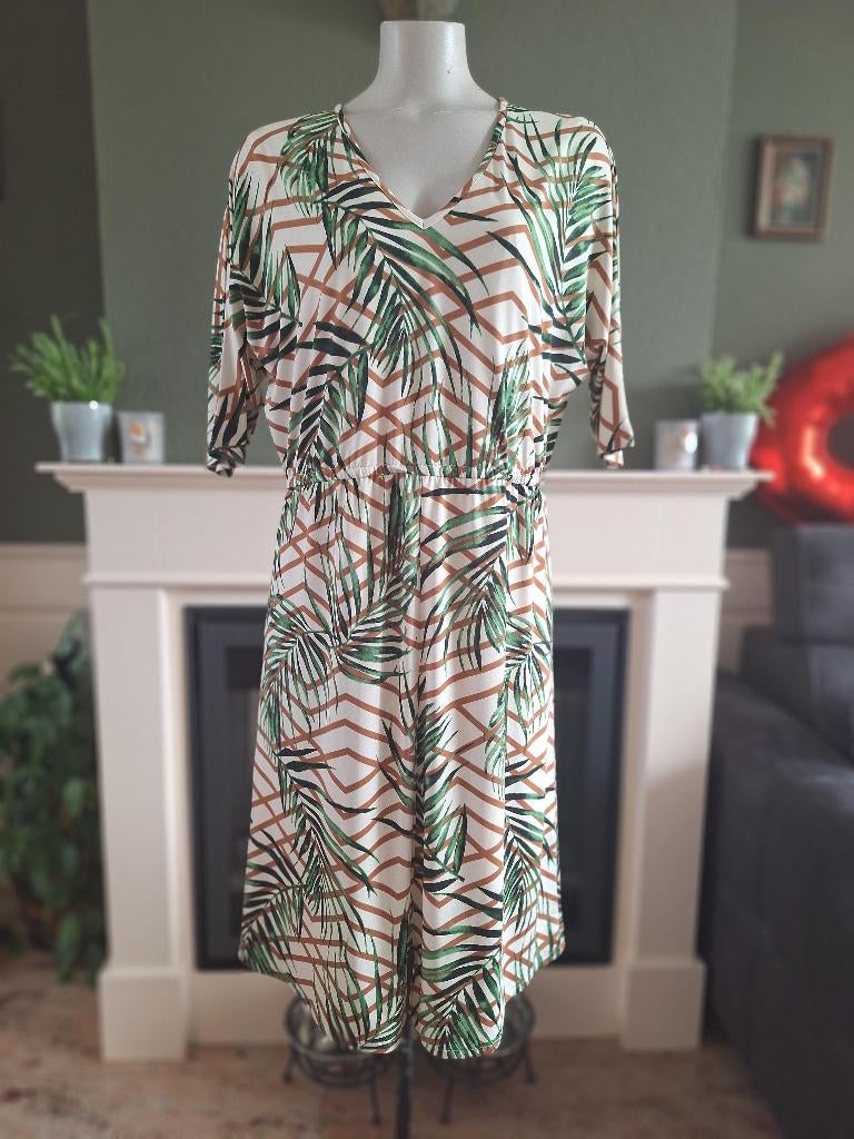 K-Design K Design plant blad jurk XL, K-design, Verzenden, Maat 46/48 (XL) of groter, Zo goed als nieuw