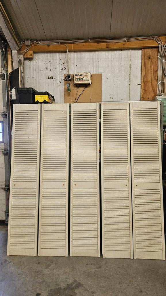 Set van 5 Louvre deurtjes - Ideaal voor kasten of decoratie, Ophalen, Gebruikt, Minder dan 80 cm, Binnendeur