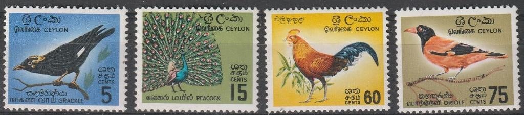 1715. Ceylon 340/43 pfr. Vogels, Ophalen of Verzenden, Postfris, Oost-Azië
