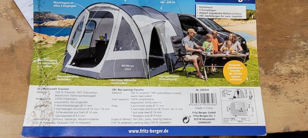 Bus voortent Traveller inclusief slaapcabine, Ophalen of Verzenden, Tot en met 2