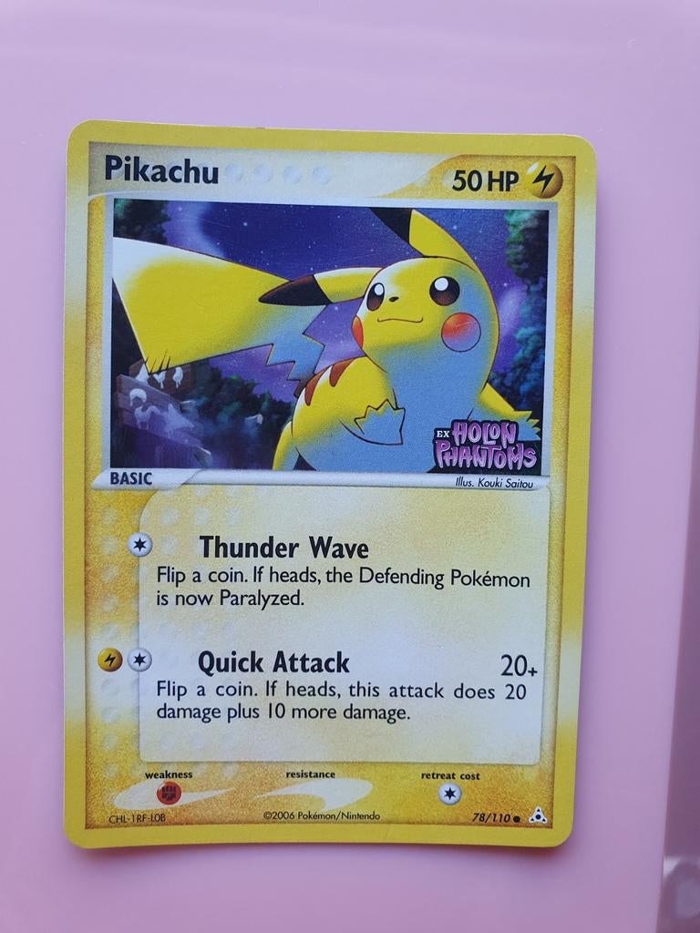 Pikachu 78/110 ex holon phantoms pokemon kaart, Ophalen of Verzenden, Zo goed als nieuw