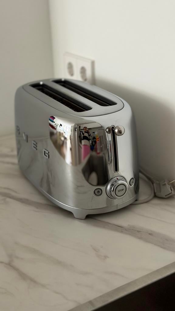 SMEG TSF02 Broodrooster Chrome - 4 Sneden - 50's Retro Style, Witgoed en Apparatuur, Ophalen, Zo goed als nieuw, Uitneembare kruimellade