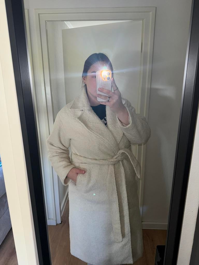 Jas / lange jas / teddy jas, Ophalen of Verzenden, Zo goed als nieuw, Maat 46/48 (XL) of groter