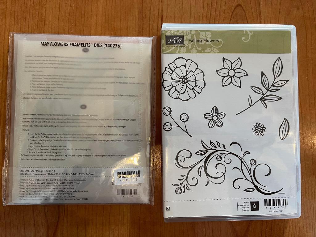 Stampin' Up! Falling flowers & May Flowers Framelits, Ophalen of Verzenden, Zo goed als nieuw, EZ-mounted stempel