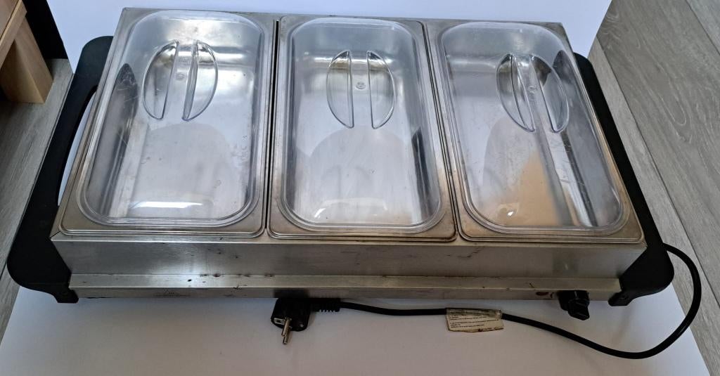 Buffetserver met warmhoudplaat, Ophalen, Gebruikt