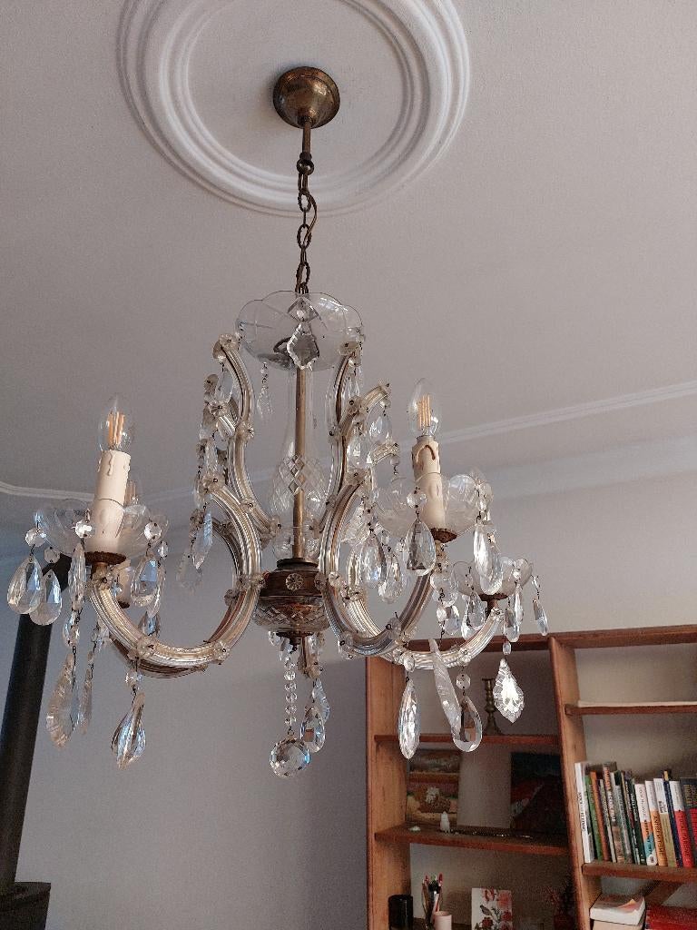 lamp, kroonluchter, Kristal, Gebruikt, 50 tot 75 cm, Ophalen of Verzenden