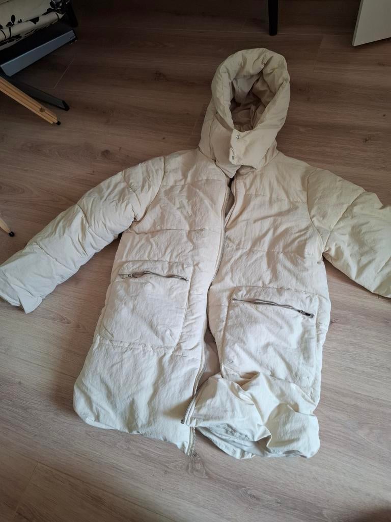 Zara Puffer Jas Crème - Maat XL, Ophalen, Maat 46/48 (XL) of groter, Zo goed als nieuw, Zara