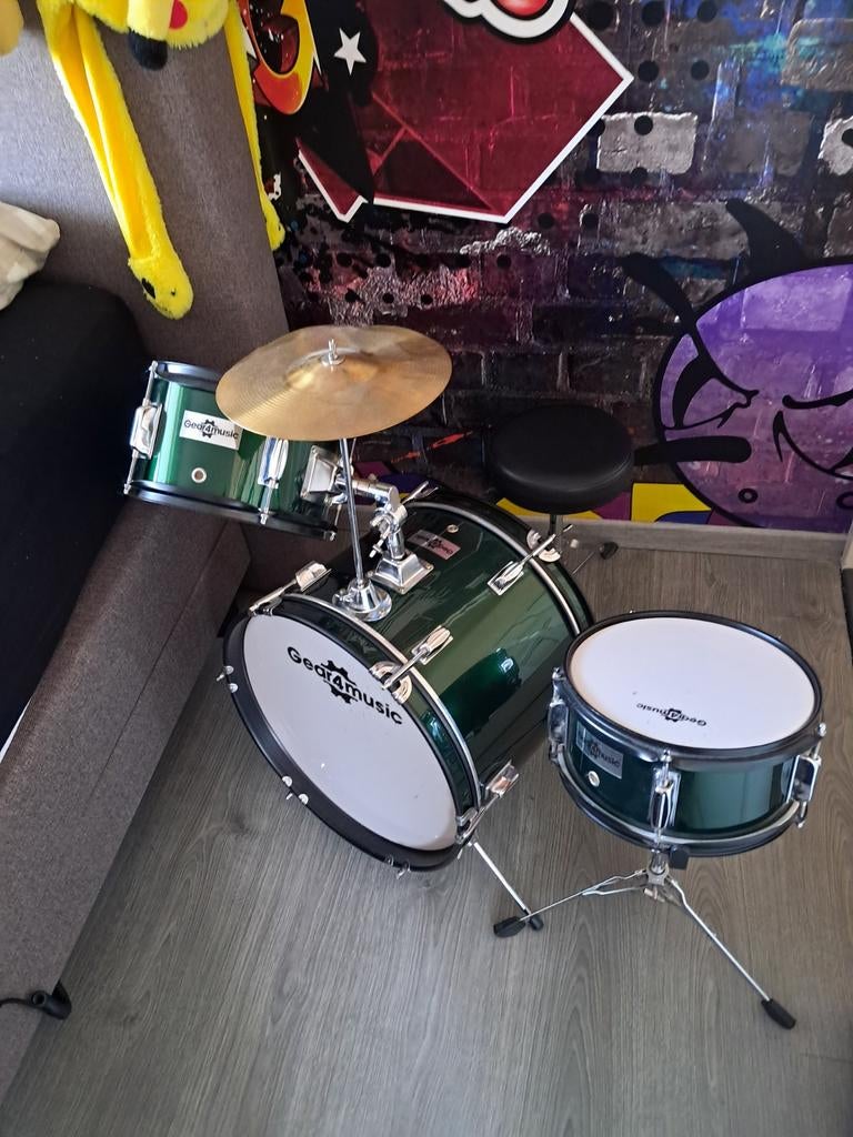 3 delig Kinderdrumstel voor  5-10jarigen, Muziek en Instrumenten, Ophalen, Zo goed als nieuw, Overige merken