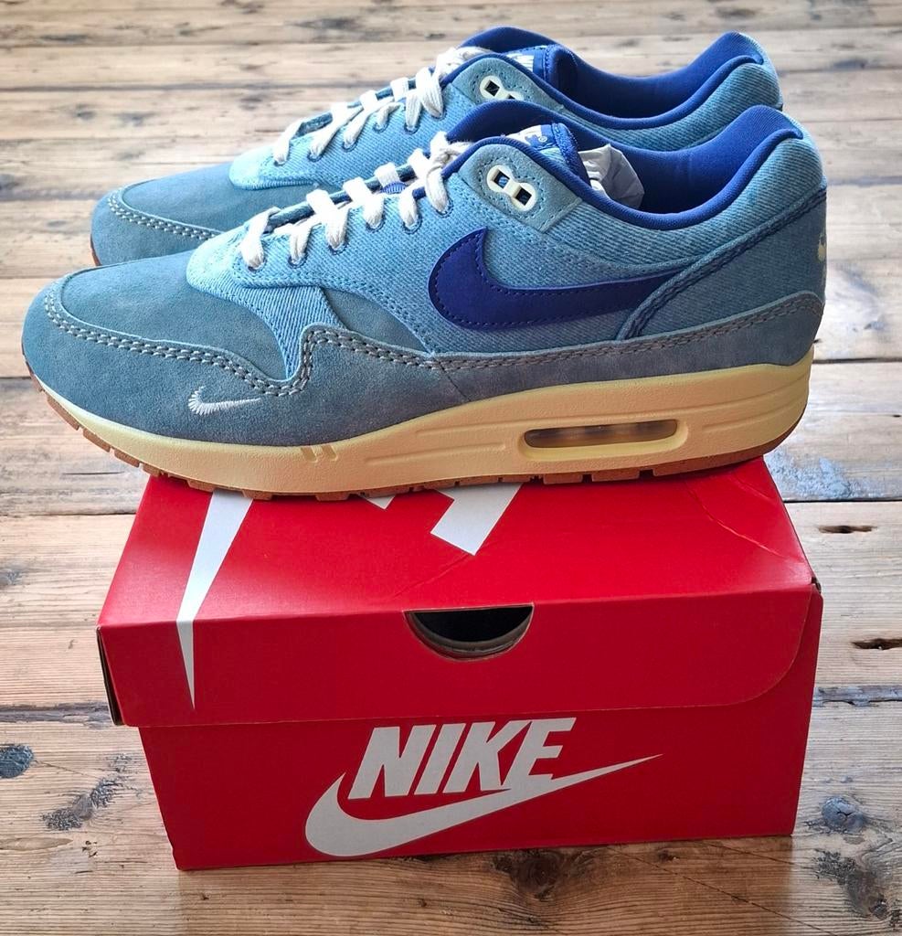 Nike Air Max 1 "Dirty Denim" - Maat 45, Kleding | Heren, Schoenen, Blauw, Nike, Nieuw, Ophalen of Verzenden
