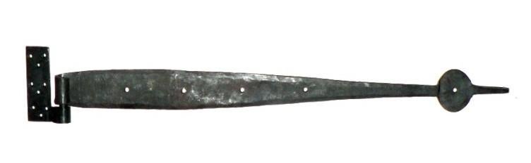 Nieuwe zwarte smeedijzeren geheng / scharnier 63 cm lang., Ophalen of Verzenden, Nieuw, Hout, Tuinhek