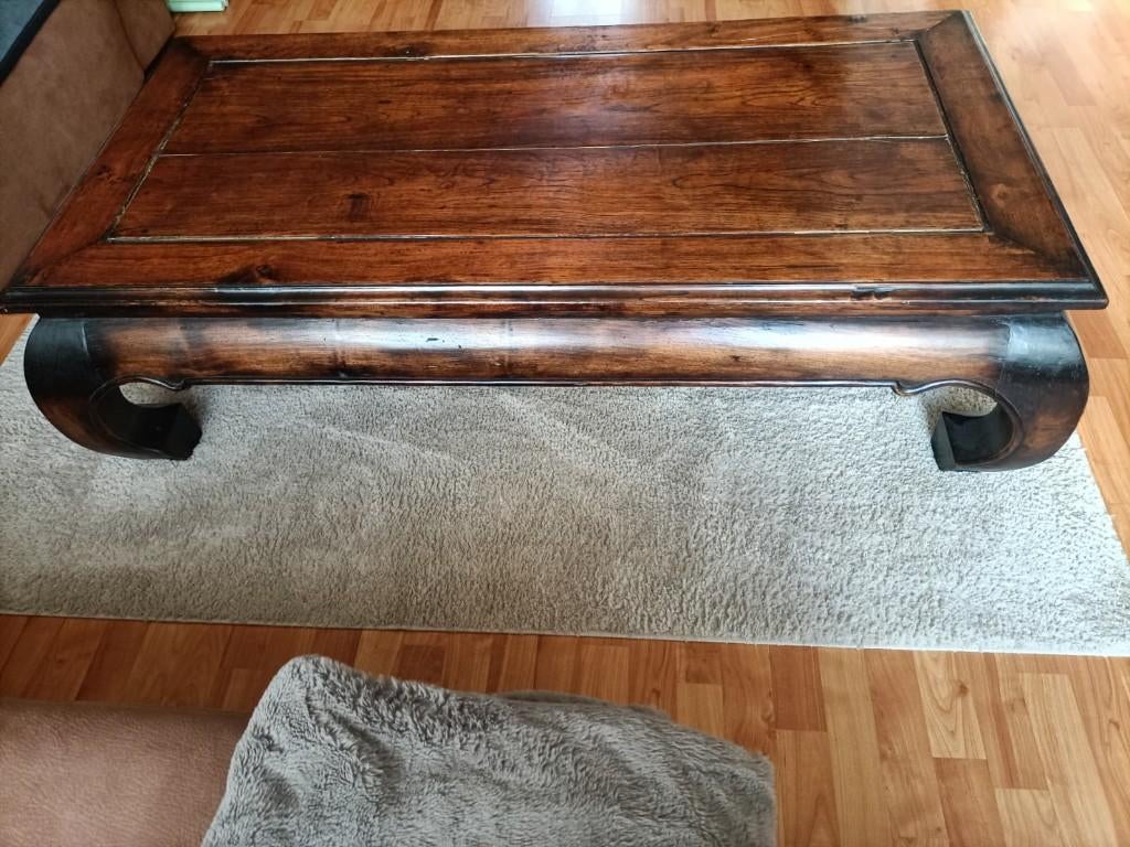 Prachtige opium salontafel uit Indonesië, Ophalen, Gebruikt, 50 tot 100 cm, 150 tot 200 cm