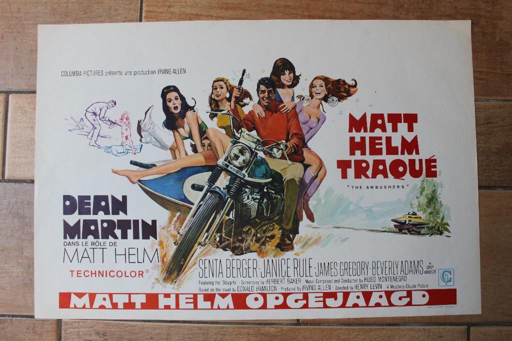 filmaffiche Dean Martin The Ambushers filmposter, Rechthoekig Liggend, Ophalen of Verzenden, Zo goed als nieuw, A1 t/m A3