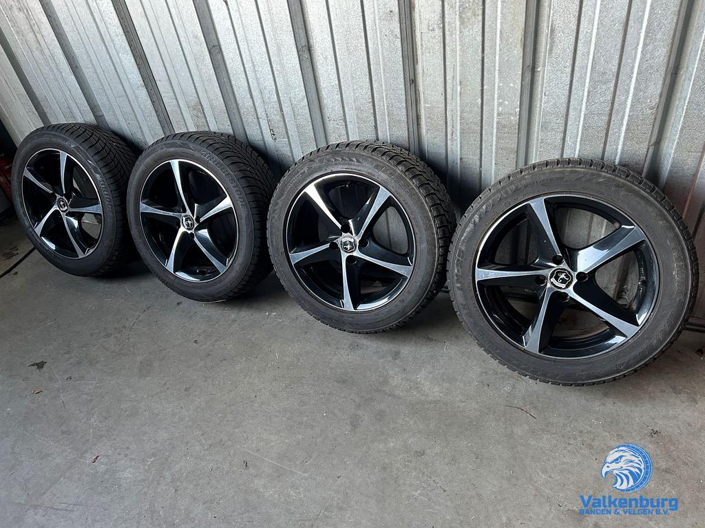 6-7mm! Mini Cooper 16 inch zwarte velgen 4x100 runflat winte, Gebruikt, -, Banden en Velgen, 195 mm