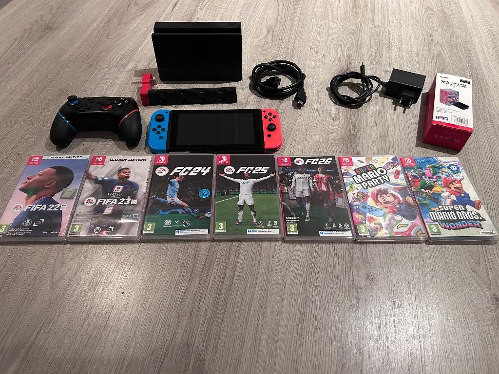 Nintendo Switch met spellen, Met 2 controllers, Ophalen of Verzenden, Switch Original, Gebruikt