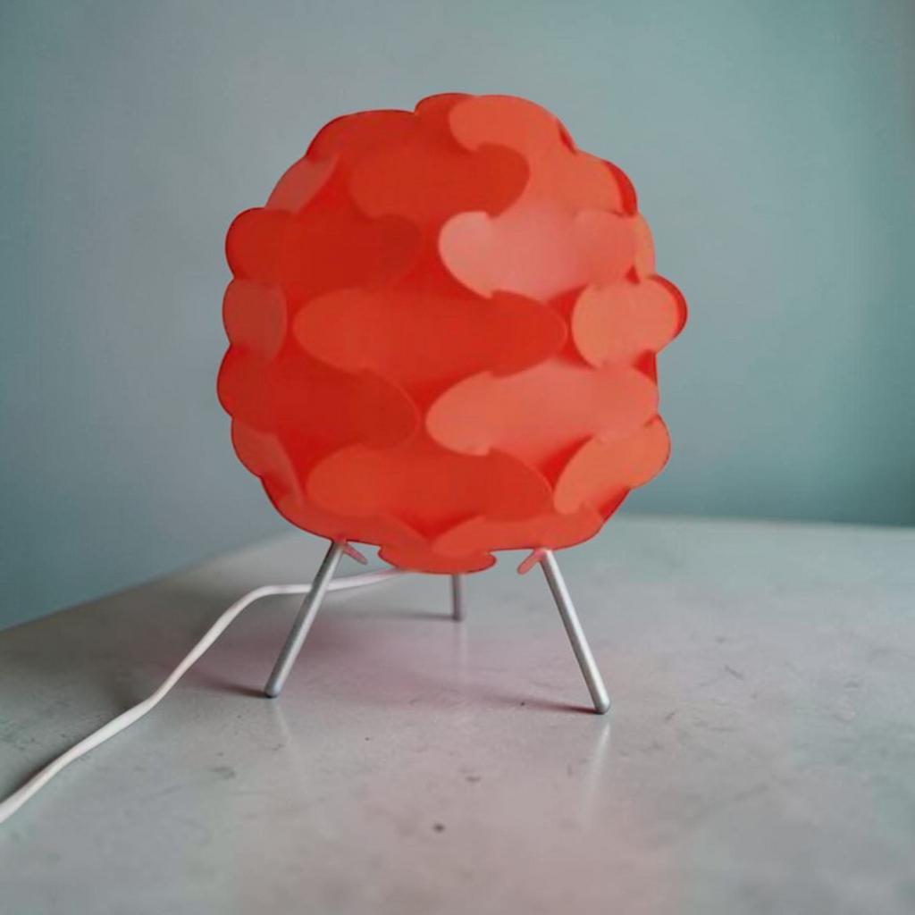 Vintage IKEA Fillsta tafellamp – oranje – Gunner Jensen, Ophalen of Verzenden, Zo goed als nieuw, Minder dan 50 cm