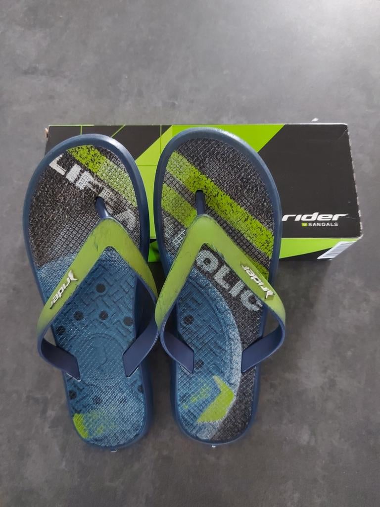 Rider teenslippers flipflops maat 36 kleur blauw met groen, Rider, Jongen of Meisje, Overige typen, Ophalen of Verzenden