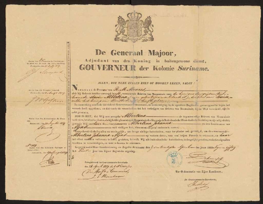 Gezocht Manumissie Surinaamse, Ophalen of Verzenden