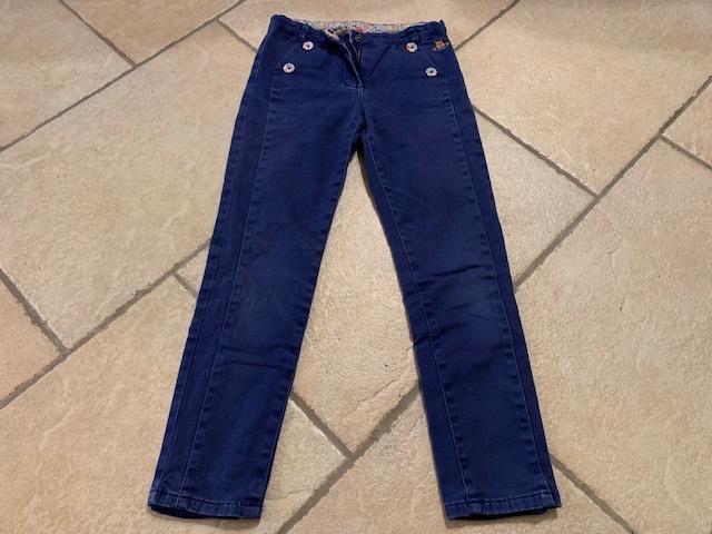 Broek gevoerd blauw maat 134, taille verstelbaar, Ophalen of Verzenden, Gebruikt, Meisje, Broek