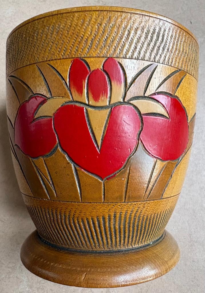 Houten pot, Amsterdamse School / Art Deco, Antiek en Kunst, Ophalen of Verzenden