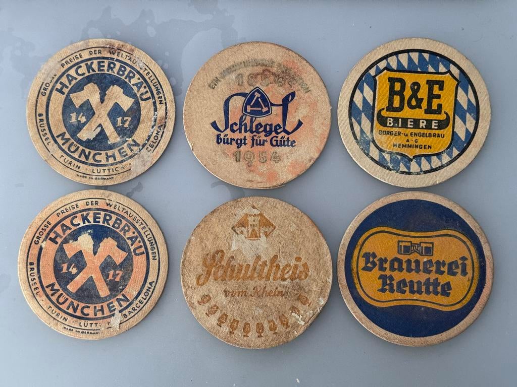 10 oude bierviltjes Duitsland Tsjechië, Verzamelen, Biermerken, Verzenden, Gebruikt, Viltje(s), Overige merken