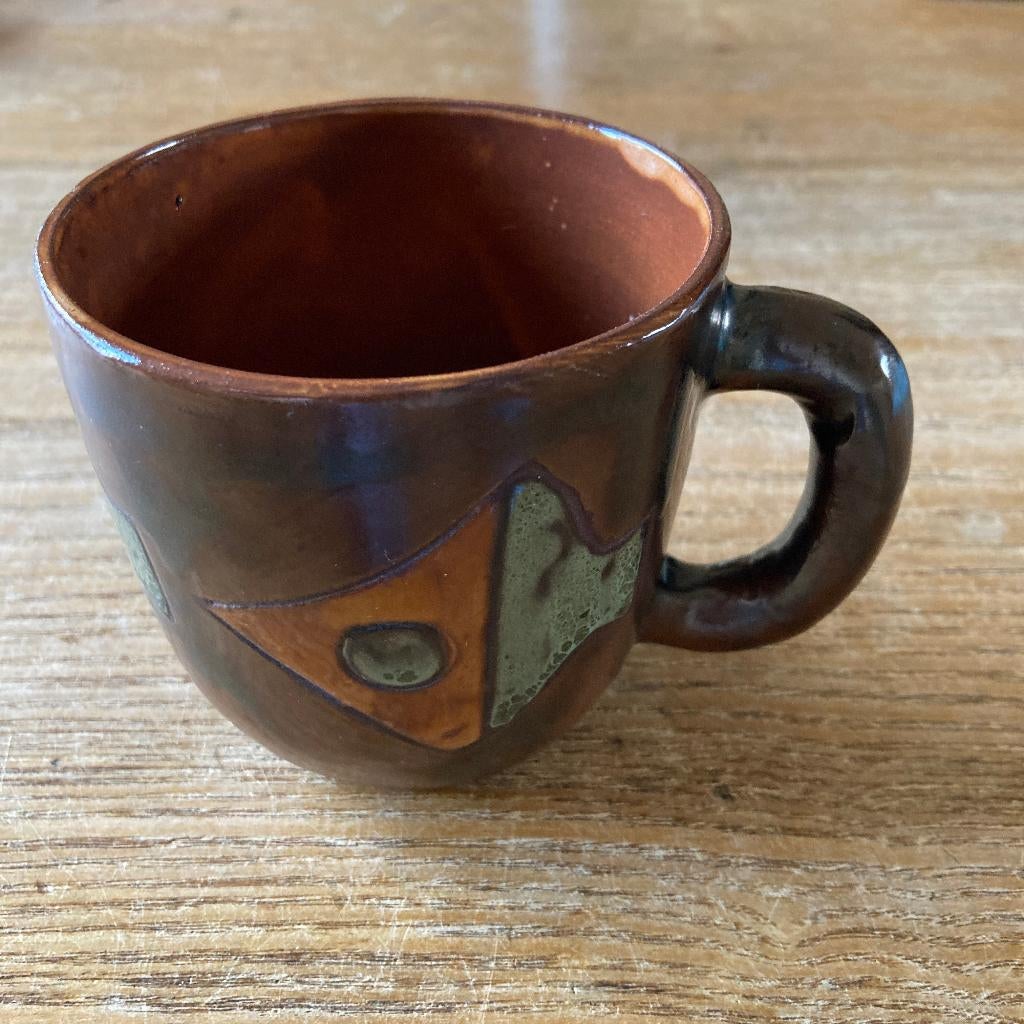 Vintage Henk Potters keramiek aardewerk mok beker vis vissen, Ophalen of Verzenden