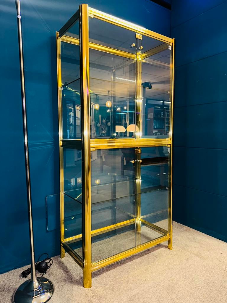 Vintage Hollywood Regency vitrinekast met sleutels, Ophalen of Verzenden