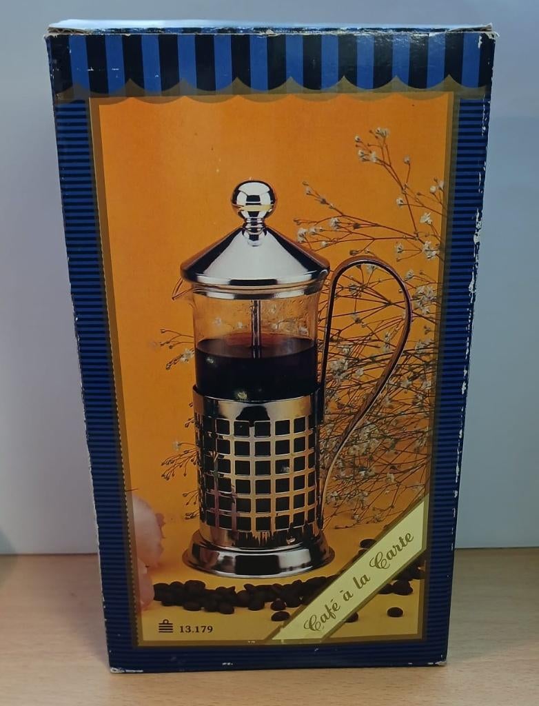 Koffie & Thee maker  French Press Zilver Metaal en Glas, Gebruikt, Overige modellen, Gemalen koffie, Ophalen of Verzenden