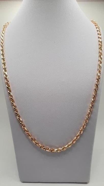Gouden rope ketting 14kt Massief, Www.bredajuwelier.nl, Nieuw, Ophalen of Verzenden, Www.bredajuwelier.nl