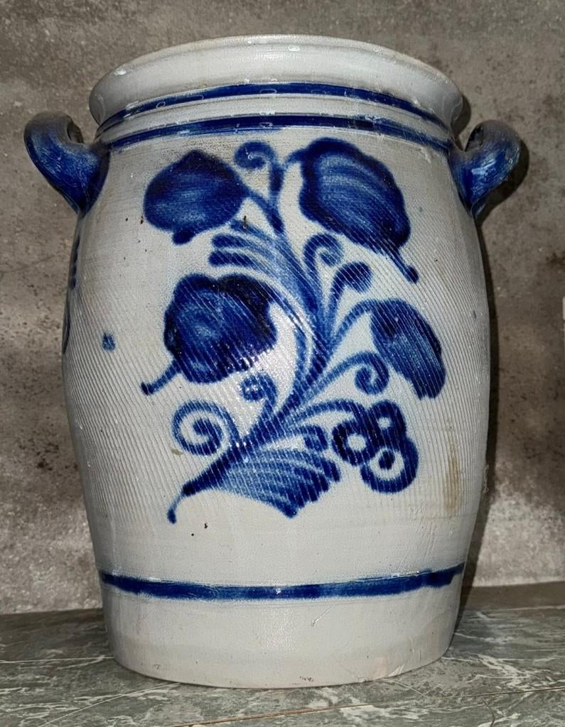 Grote Antieke Keulse Pot - 33 cm hoog Grijs/Blauw Steengoed, Antiek en Kunst, Antiek | Keramiek en Aardewerk, Ophalen