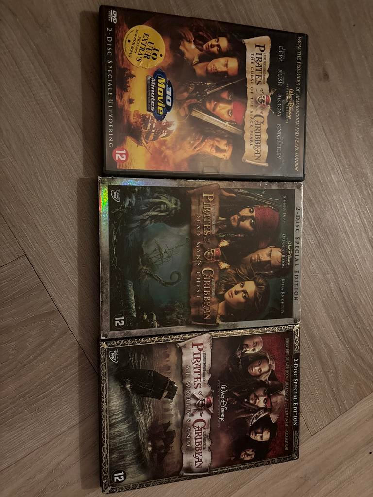 Pirates of the Caribbean DVD Boxset (3 films), Gebruikt, Boxset, Actiethriller, Ophalen of Verzenden