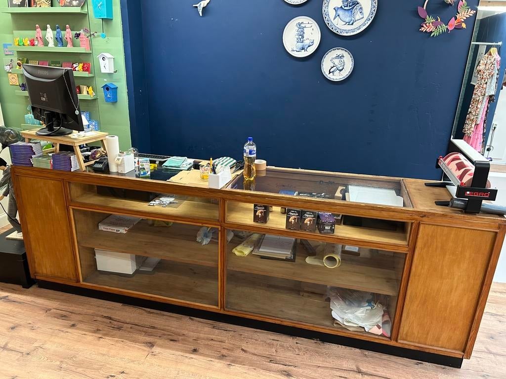 Vintage Balie, Huis en Inrichting, Kasten | Dressoirs, Ophalen, Met plank(en), Gebruikt, 50 tot 75 cm