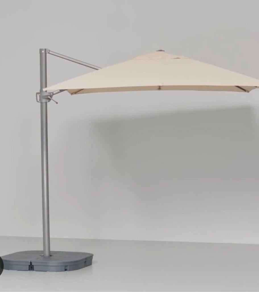 Ikea parasol beige met voet en hoes, Tuin en Terras, Parasols, Ophalen