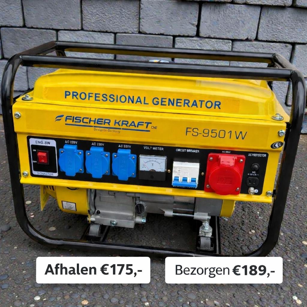 Generator Fischer Kraft FS-9501W – Nieuw - 2 jaar garantie, F, Nieuw, Fischer Kraft, Verzenden