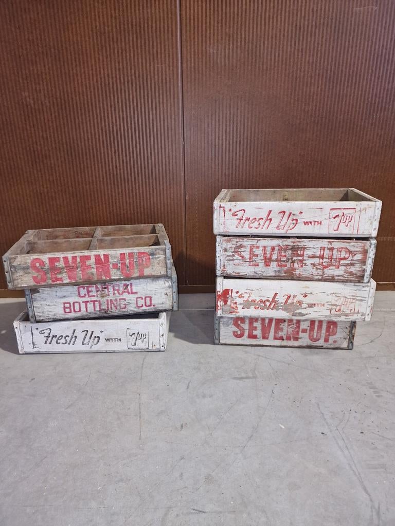 Coca-Cola. 7up. Pepsi.  Krat. Kistje, Ophalen, Gebruikt, Gebruiksvoorwerp