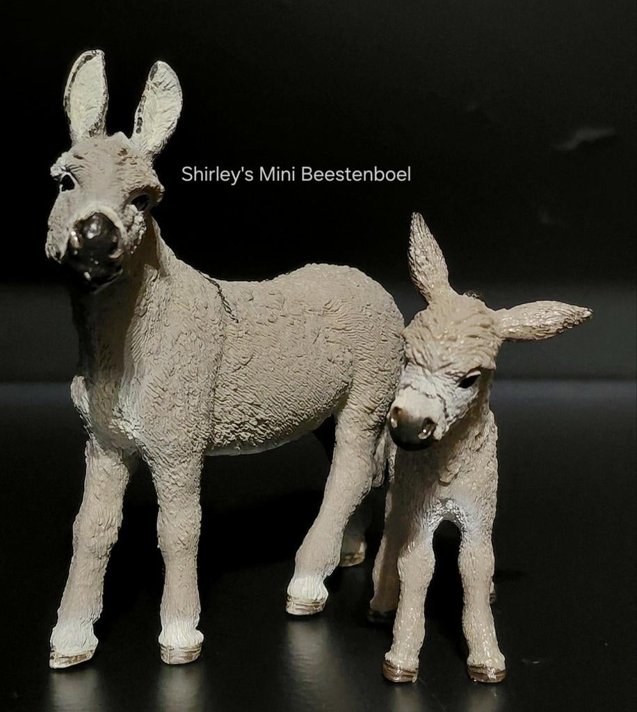 Schleich ezel & veulen, Verzamelen, Dierenverzamelingen, Zo goed als nieuw, Beeldje of Figuurtje, Boerderijdier, Ophalen of Verzenden