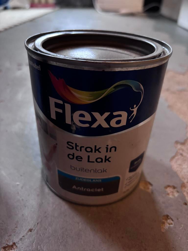 Flexa strak in de lak buitenlak antraciet, Nieuw, Ophalen of Verzenden, Lak, Grijs