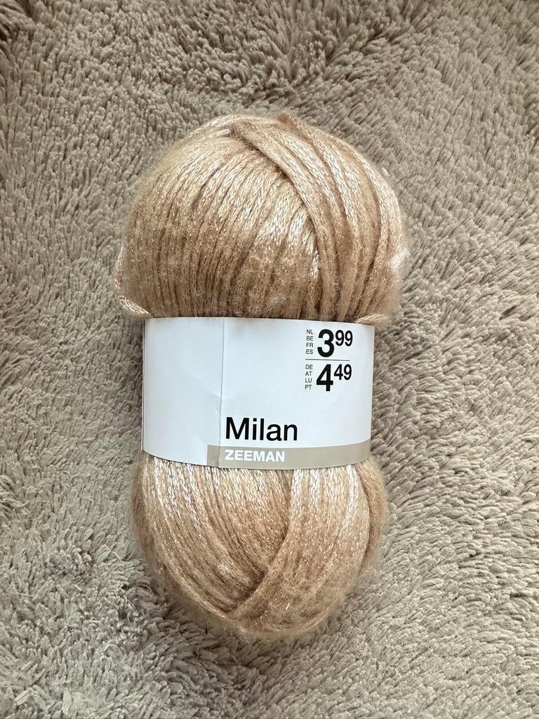 4 Bollen Milan Garen Zeeman - Goudkleurig, Hobby en Vrije tijd, Breien en Haken, Ophalen of Verzenden, Nieuw, Breien of Haken