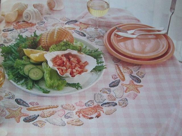 Borduurpatroon  Schelpen op kleed  nr 9976, Hobby en Vrije tijd, Verzenden, Nieuw, Handborduren, Patroon