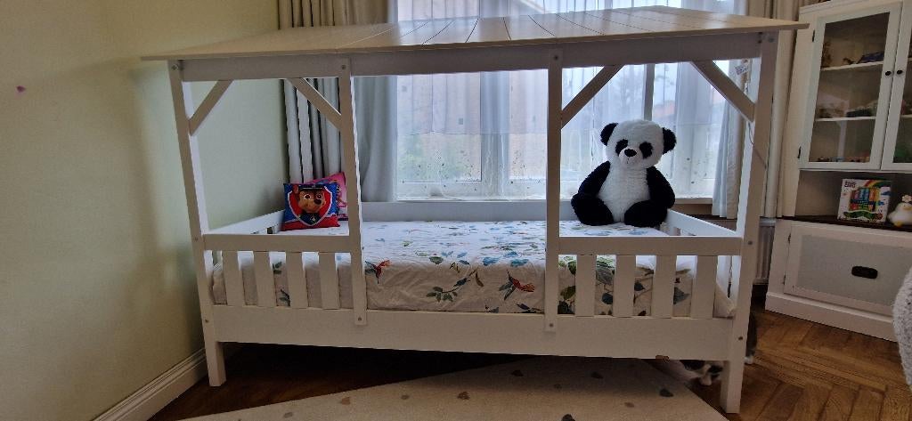 Kinderbed, Kinderen en Baby's, Kinderkamer | Bedden, Ophalen, 85 tot 100 cm, Gebruikt, Lattenbodem