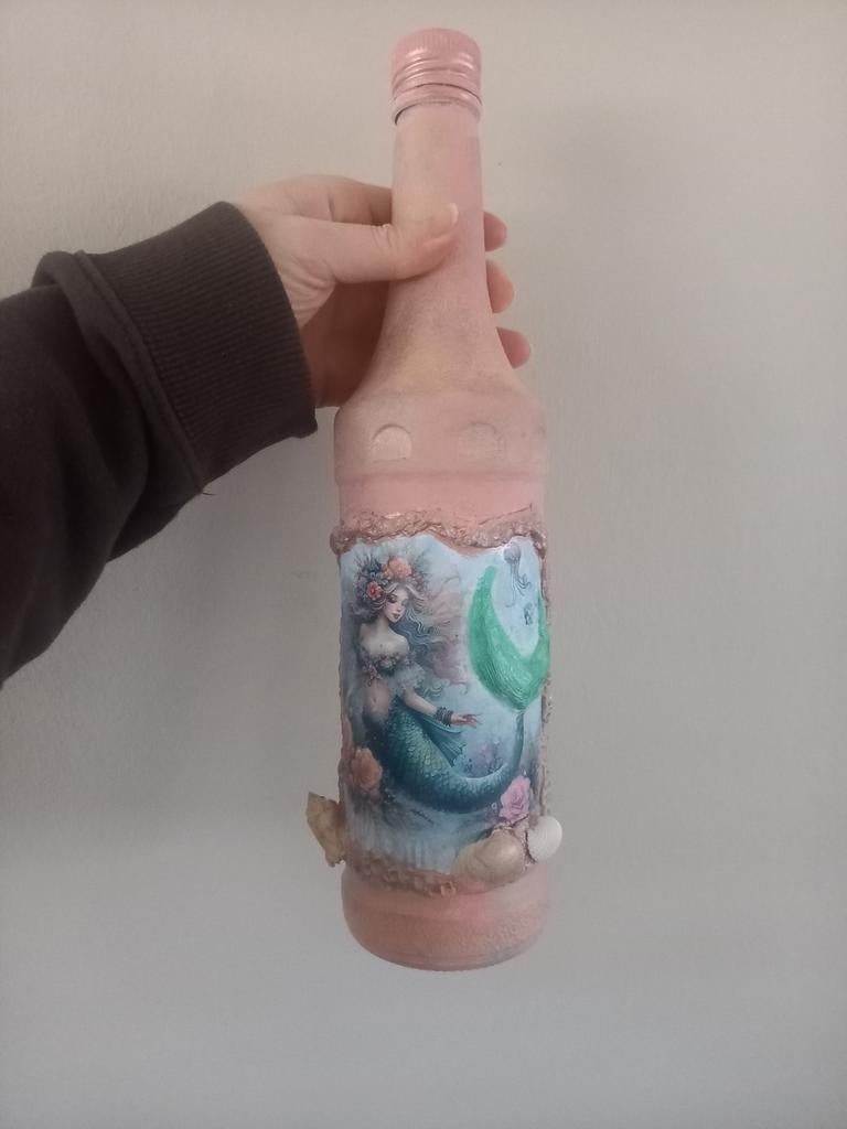 Zeemeermin Decoratie Fles, Overige kleuren, Nieuw, Ophalen of Verzenden, Glas