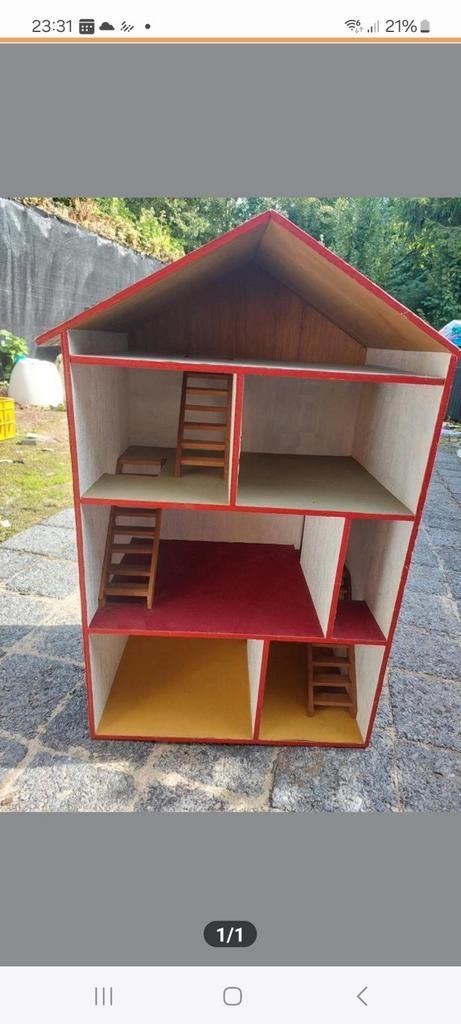 Vintage poppenhuis 70er jaren, Ophalen of Verzenden, Gebruikt, Poppenhuis