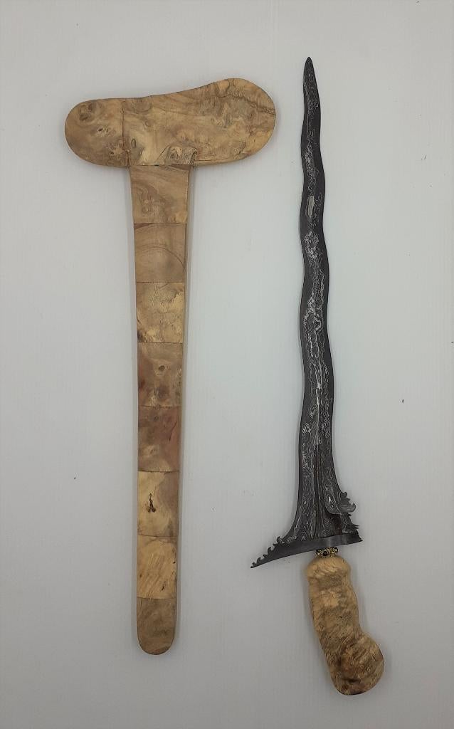 Keris Bali Panebang 9 Luk Ngulit Semangka Batun Poh PKS54, Verzenden