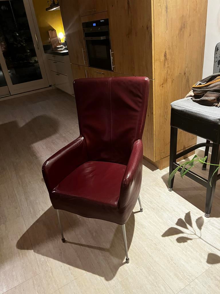 3 Aubergine eetkamerstoelen - nette set, Ophalen, Gebruikt, Overige kleuren, Drie