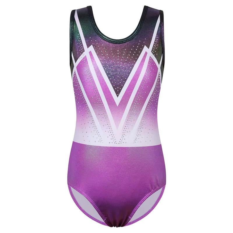 Turnpakje paars glitter 122 128 134 140 146 152 158, Paars, Nieuw, Turnpak(je), Kindermaat 122 t/m 140